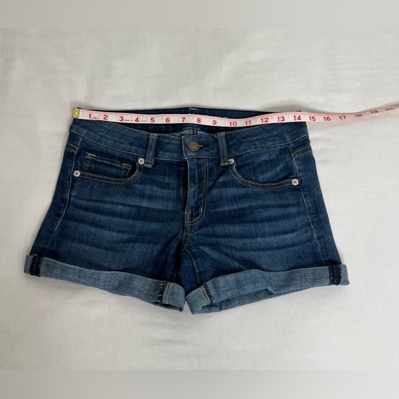 American Eagle Women's Short Size 6 Denim Short Blue Regular Cotton - Picture 3 of 7